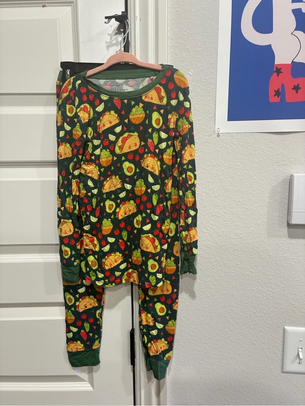 Little Sleepies Green Taco & Avocado Kids Pajama Set